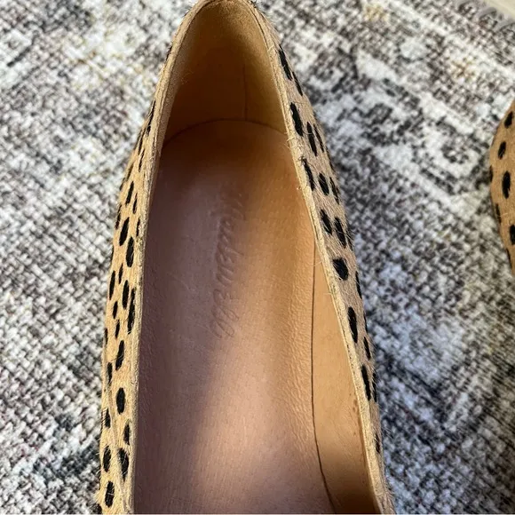 Madewell The Frances Skimmer Loafer Dotted Calf Hair Animal Print Size 8 Preppy