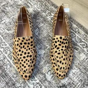 Madewell The Frances Skimmer Loafer Dotted Calf Hair Animal Print Size 8 Preppy