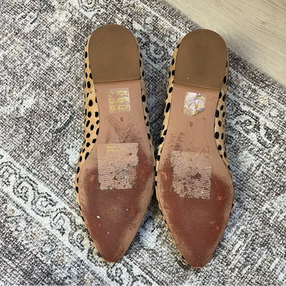 Madewell The Frances Skimmer Loafer Dotted Calf Hair Animal Print Size 8 Preppy