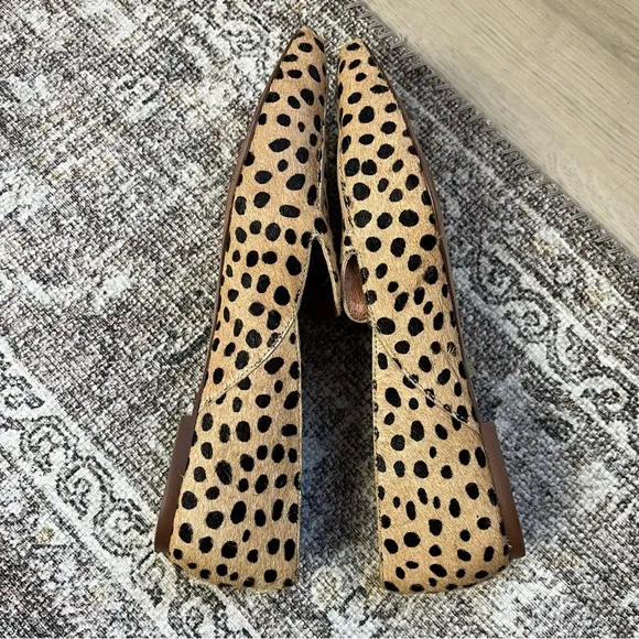 Madewell The Frances Skimmer Loafer Dotted Calf Hair Animal Print Size 8 Preppy