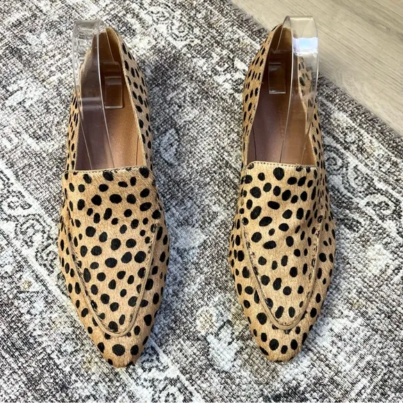 Madewell The Frances Skimmer Loafer Dotted Calf Hair Animal Print Size 8 Preppy