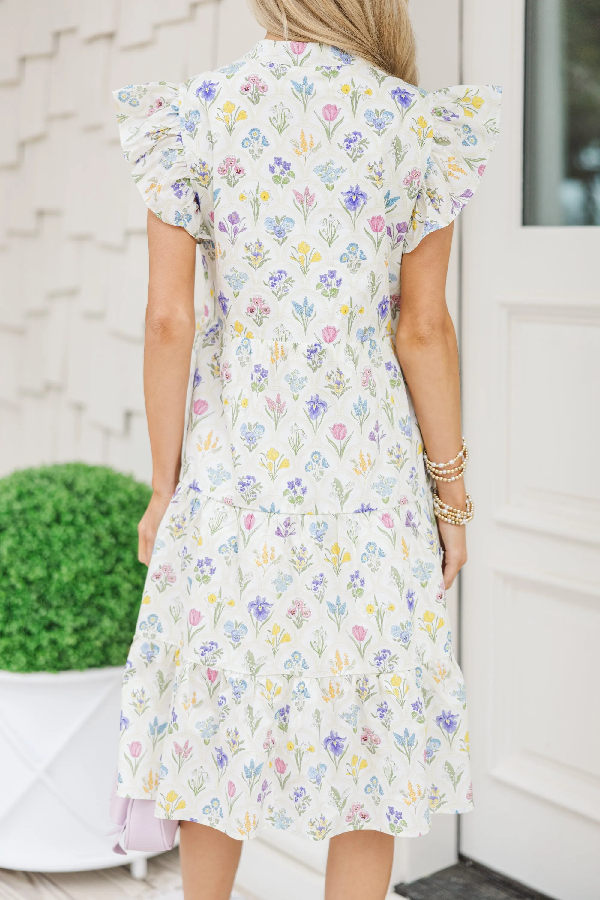 Make It Your Own Yellow Medallion Tiered Dress