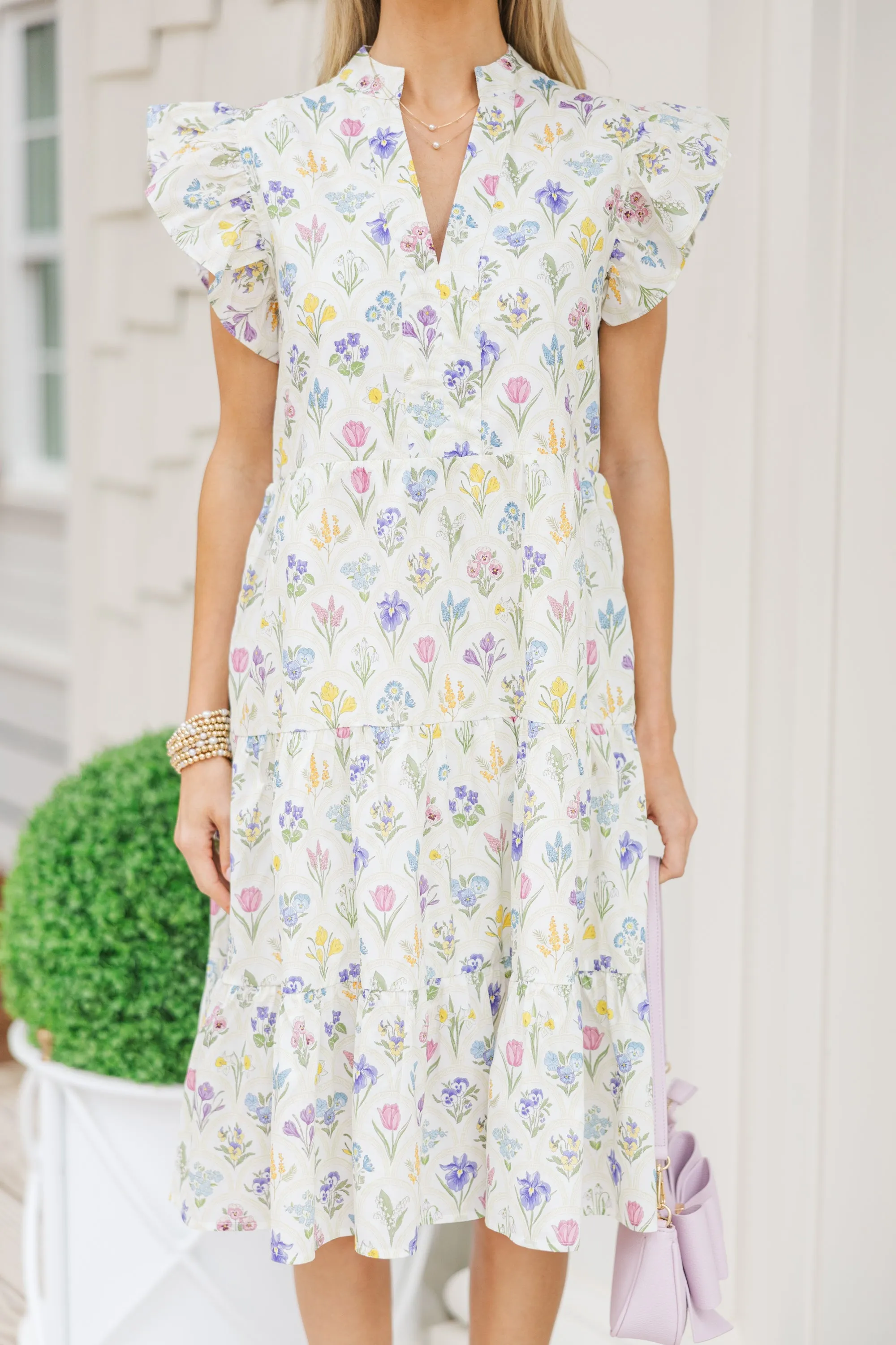 Make It Your Own Yellow Medallion Tiered Dress
