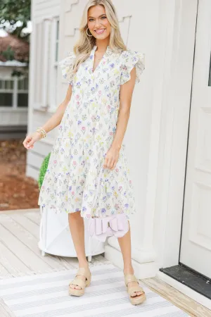 Make It Your Own Yellow Medallion Tiered Dress