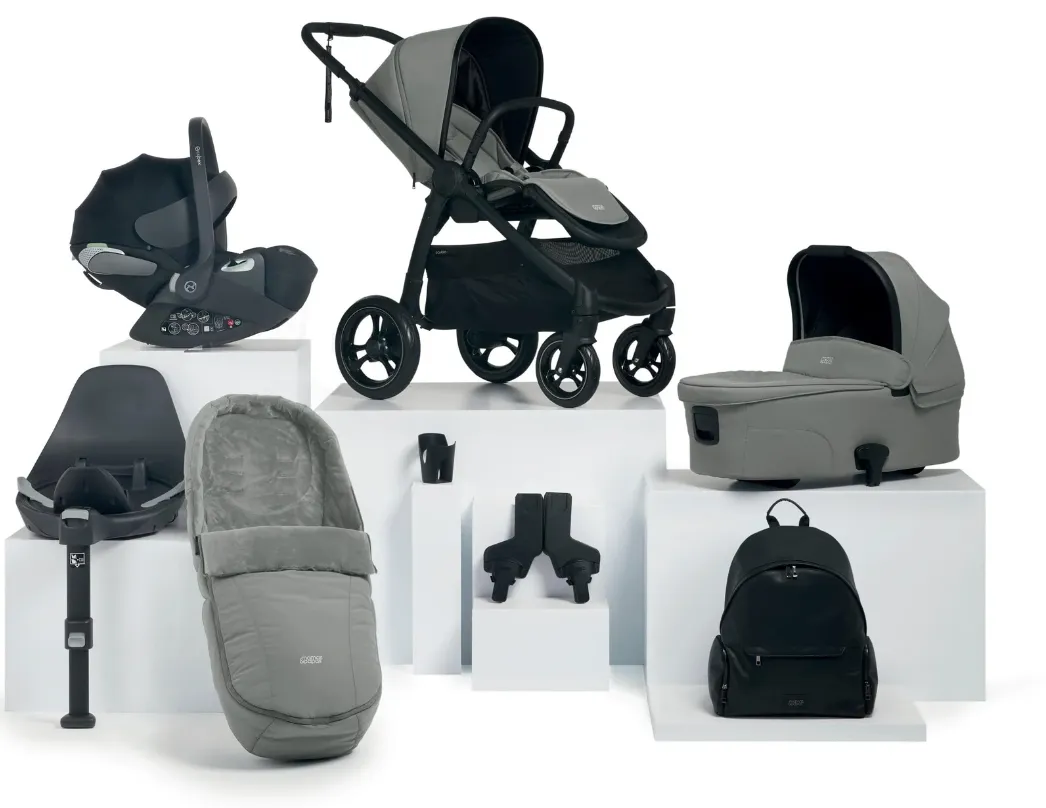 Mamas & Papas Ocarro 9 piece Bundle - Flint Grey with Cybex Cloud T & Base