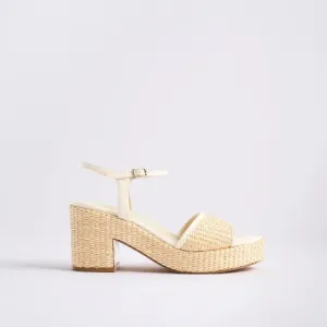 Marion Parke Haven Platform Sandal in Light Cream