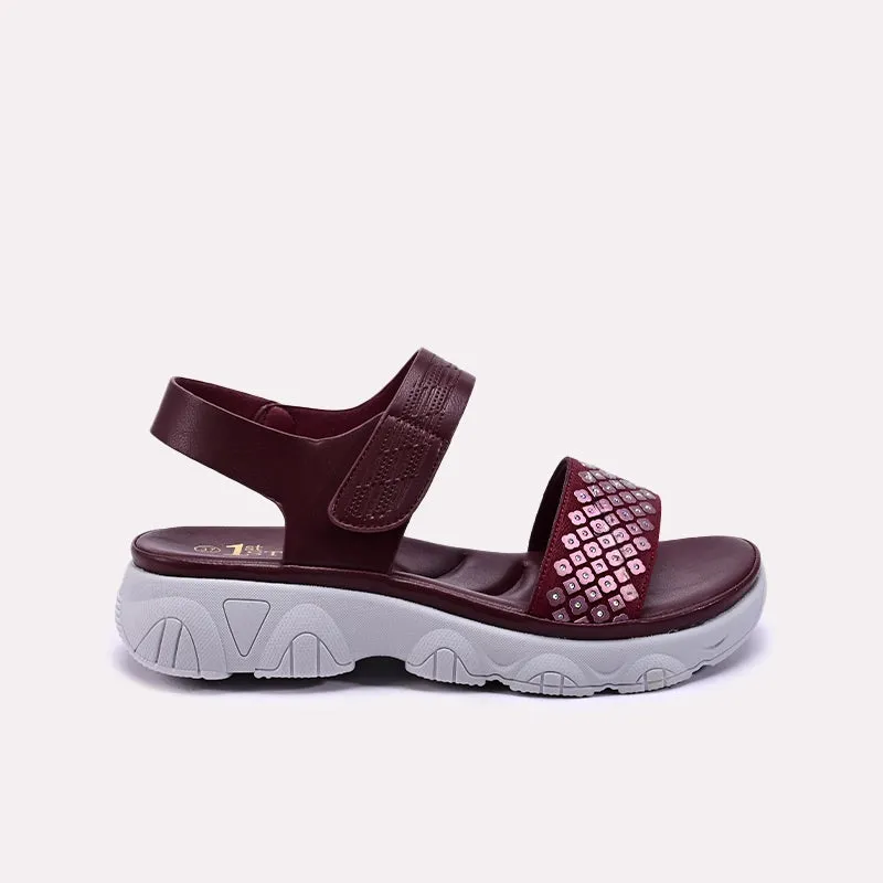 Maroon Comfy Casual Sandals 0421385