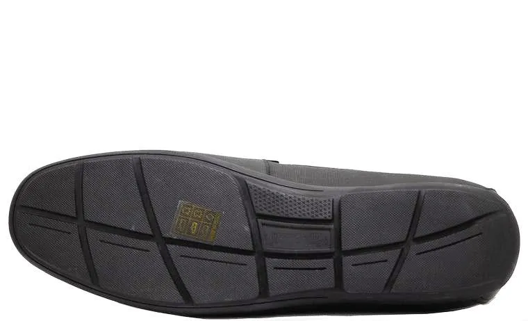 Men's Black Suede Loafer/Woven Strap 2060-051A