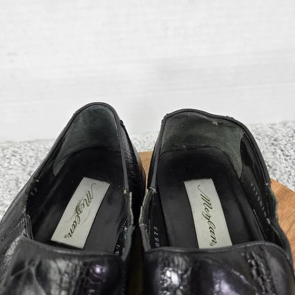 Mezlan Vitoria Black Ostrich Leg Exotic Slip On Square Toe Loafer Mens 13 48673