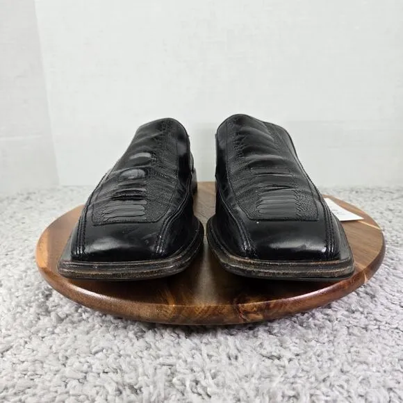 Mezlan Vitoria Black Ostrich Leg Exotic Slip On Square Toe Loafer Mens 13 48673