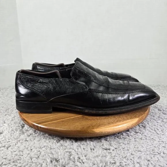 Mezlan Vitoria Black Ostrich Leg Exotic Slip On Square Toe Loafer Mens 13 48673