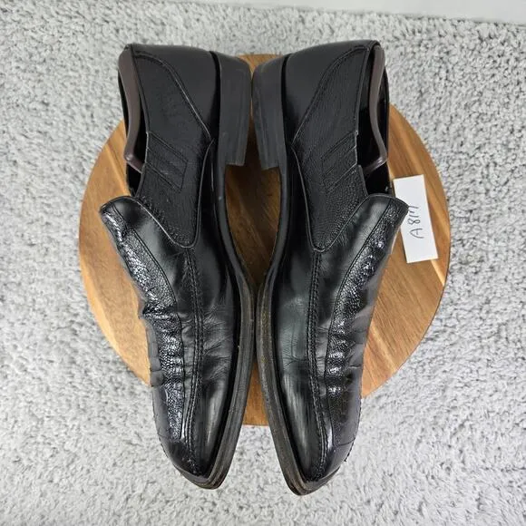 Mezlan Vitoria Black Ostrich Leg Exotic Slip On Square Toe Loafer Mens 13 48673
