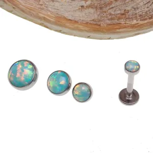 Moon Yellow Opal Titanium flat back