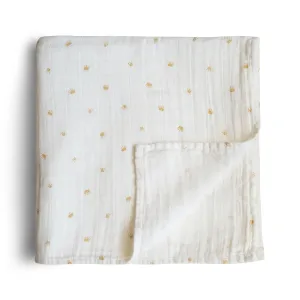 Muslin Swaddle Blanket (Crowns)