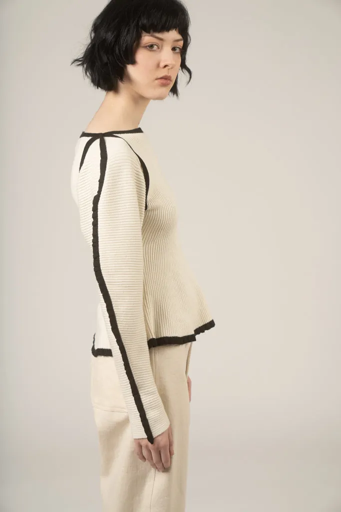 Nova sweater in Ivory & black