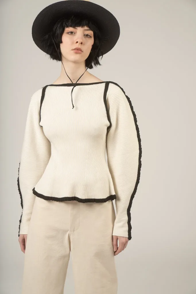 Nova sweater in Ivory & black