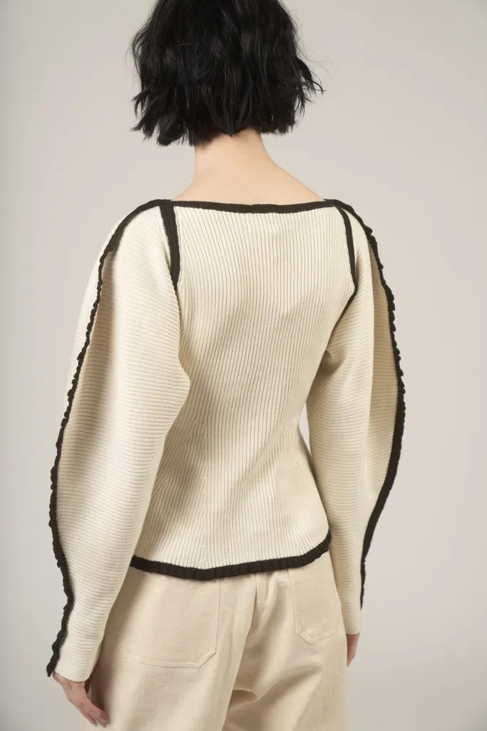 Nova sweater in Ivory & black