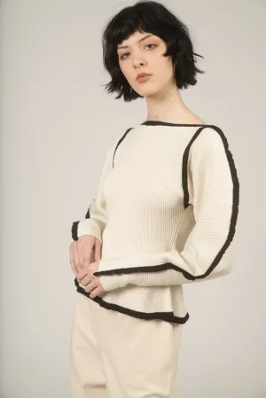Nova sweater in Ivory & black