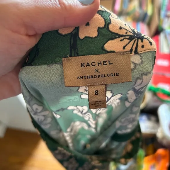 NWOT Kachel x Anthropologie green floral skirt sz 8