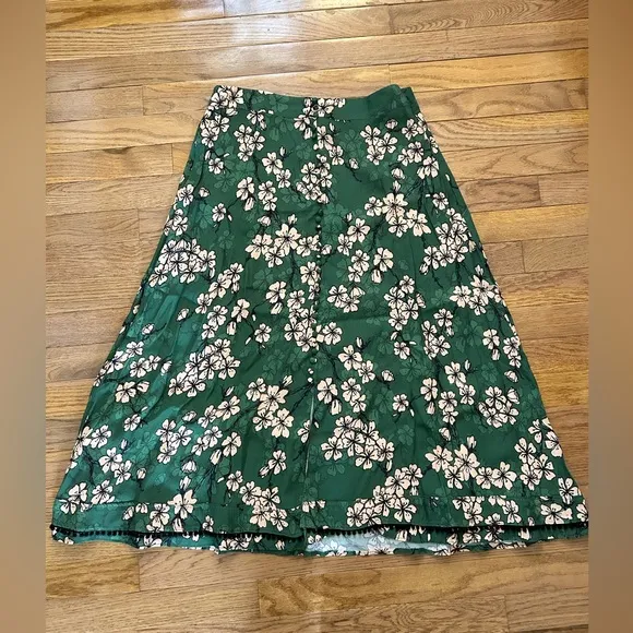 NWOT Kachel x Anthropologie green floral skirt sz 8