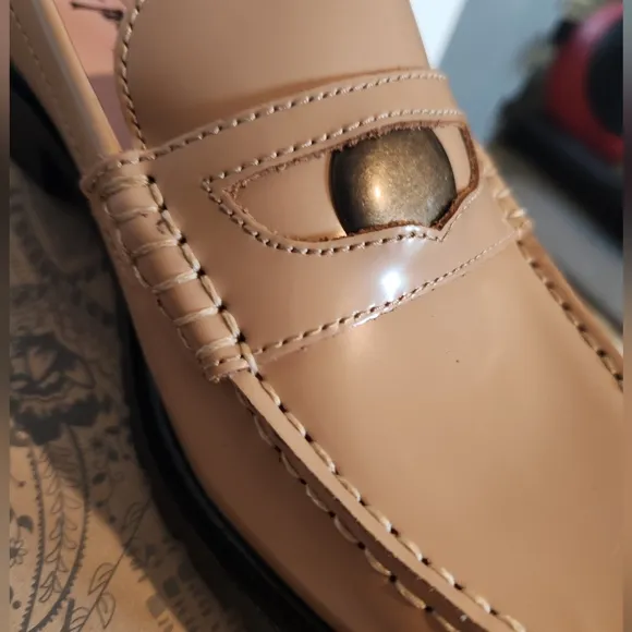 NWT Free People Collection Liv Leather Loafer Camel Size 38 7.5 Academia‎ School