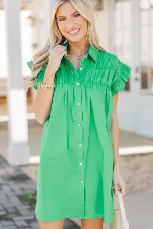 On The Way Green Shift Dress