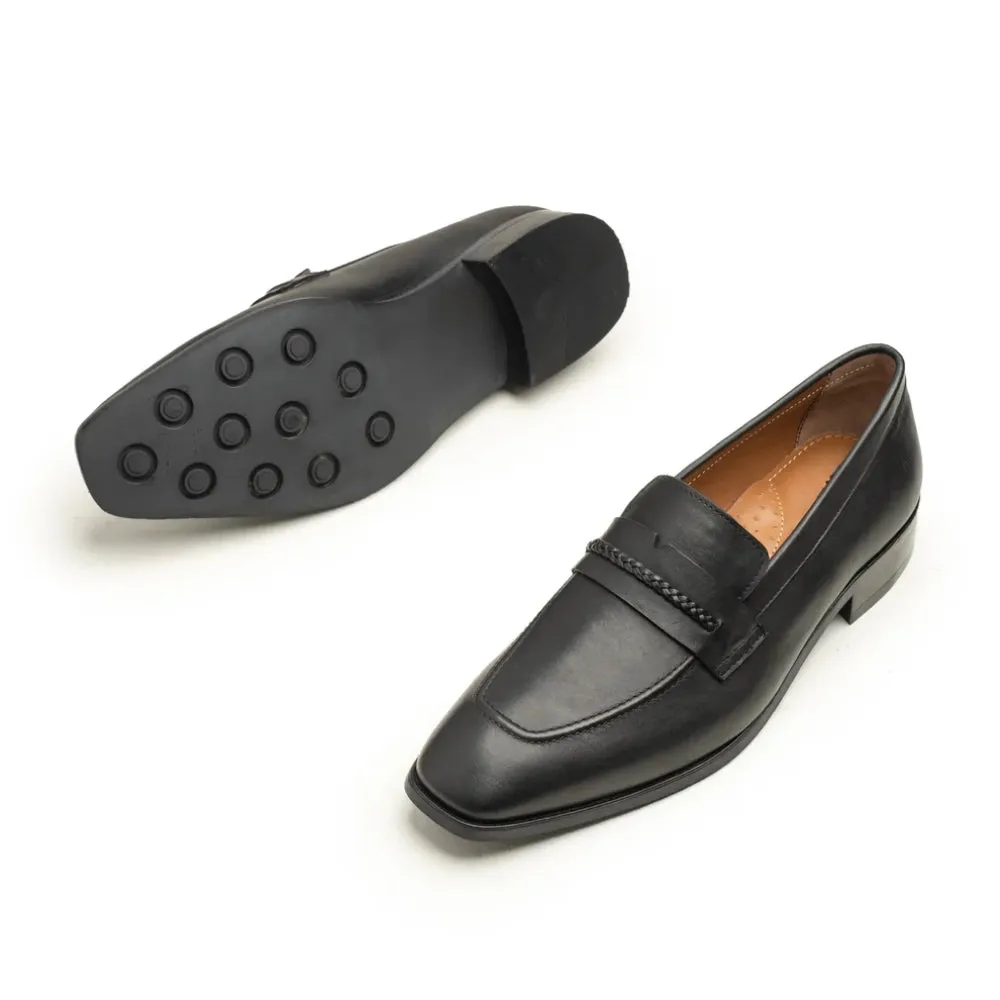 Pacho Mens Black Formal Leather Loafer