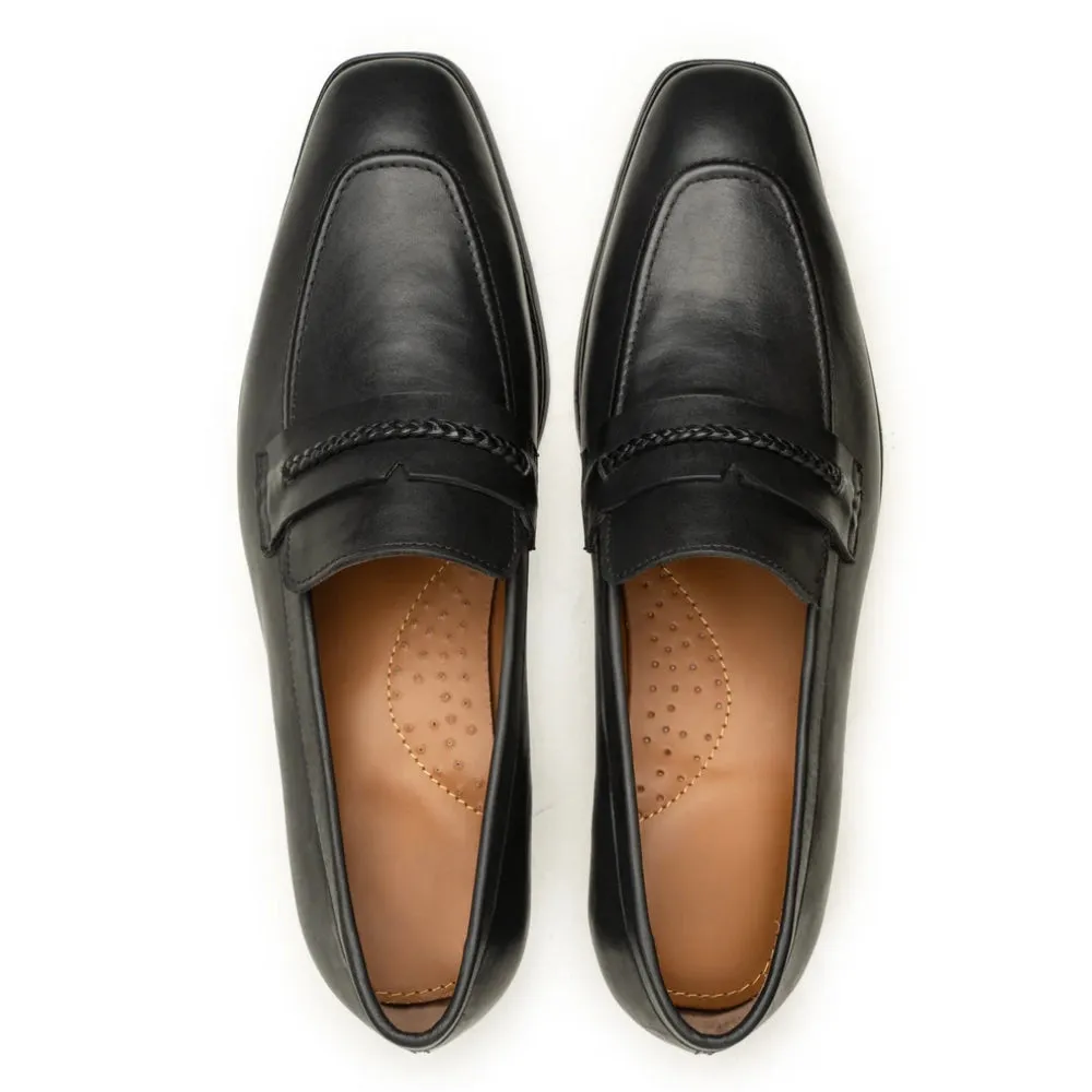Pacho Mens Black Formal Leather Loafer