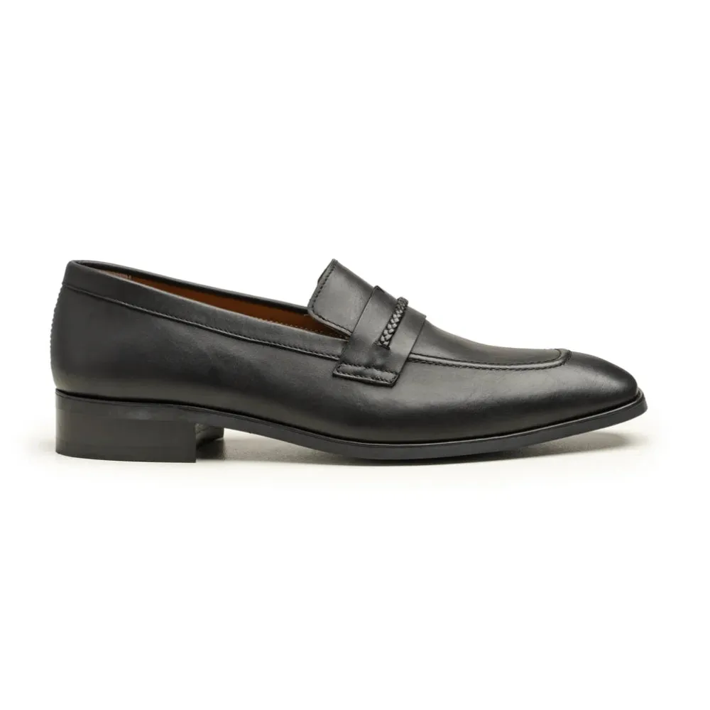 Pacho Mens Black Formal Leather Loafer