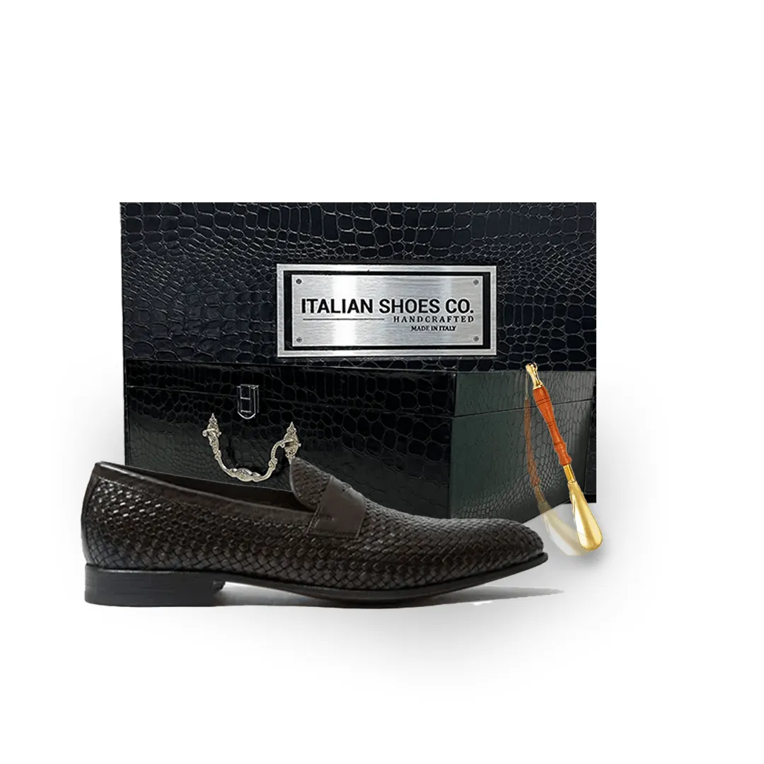 Penny Weaved Leather Loafer