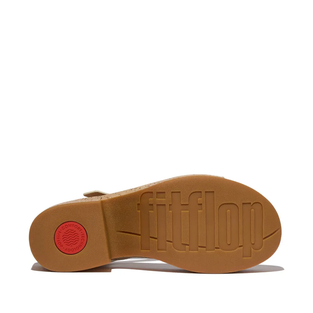 PLATFFORMS Leather/Cork Heeled Ankle-Strap Sandals