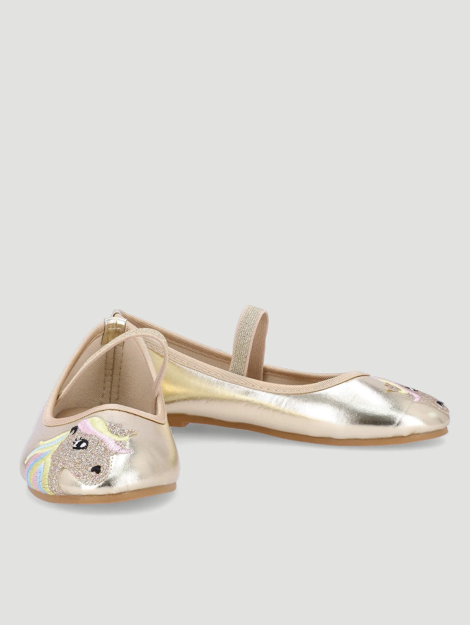 Pre-Girls Embroidered Unicorn Pump - Gold