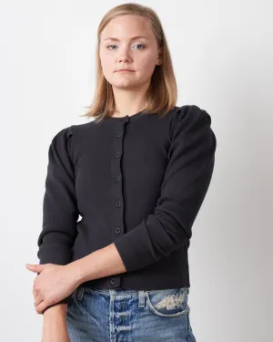 puff sleeve cardigan - vintage black