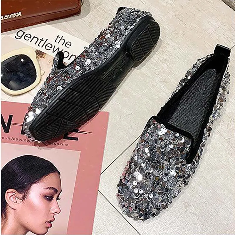 Rhinestone Society Women's Shoes Spring and Summer Korean Style One-legged Peas Shoes Pumps