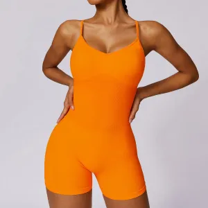 Ria Sleeveless V-Neck Strappy Crossback Romper