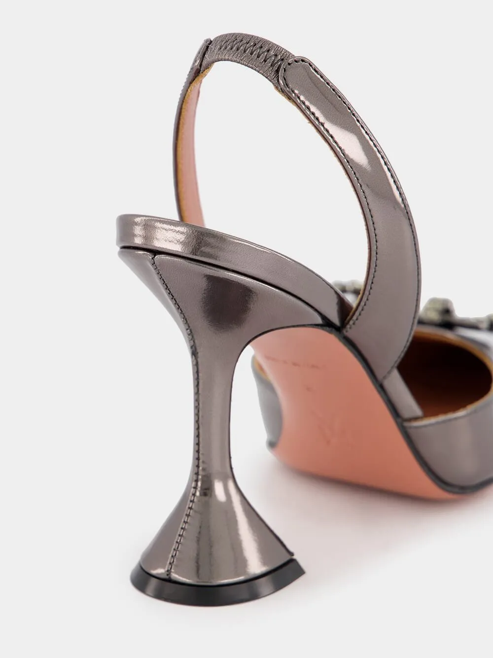 Rosie Sling 95 Mirror Grey Pumps