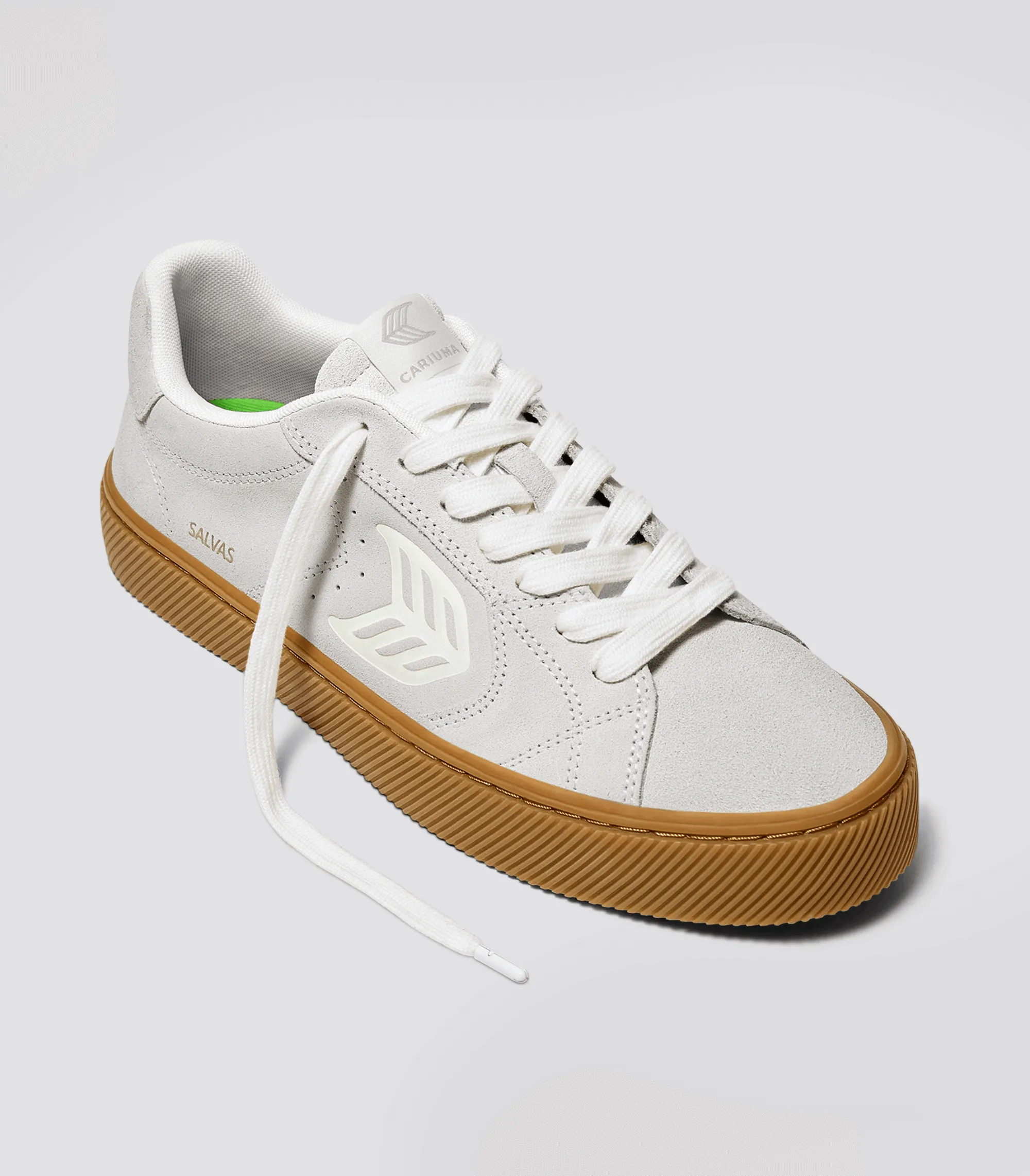 SALVAS Gum Smoke White Suede Off-White Logo Sneaker Women