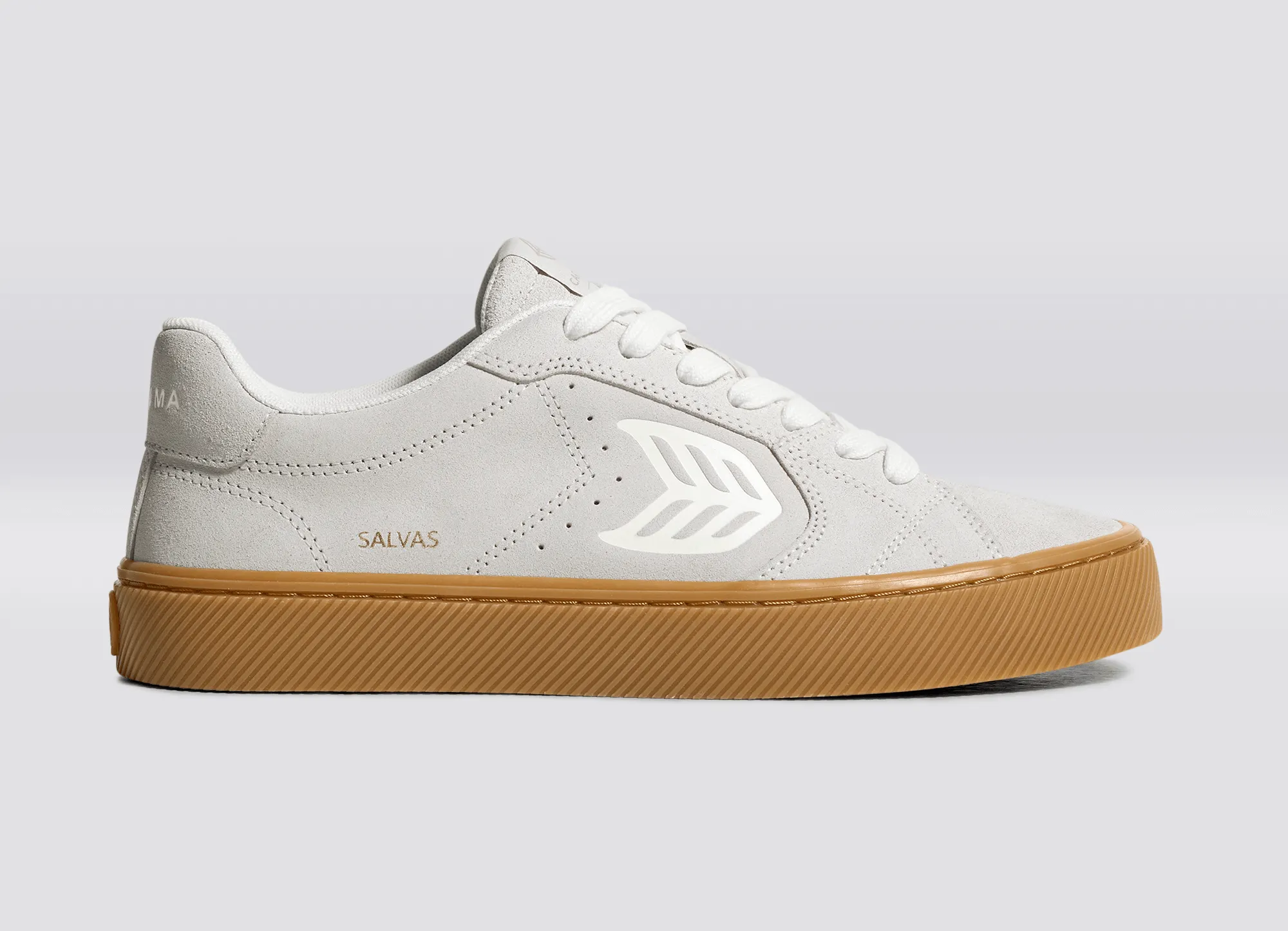 SALVAS Gum Smoke White Suede Off-White Logo Sneaker Women