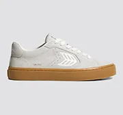 SALVAS Gum Smoke White Suede Off-White Logo Sneaker Women