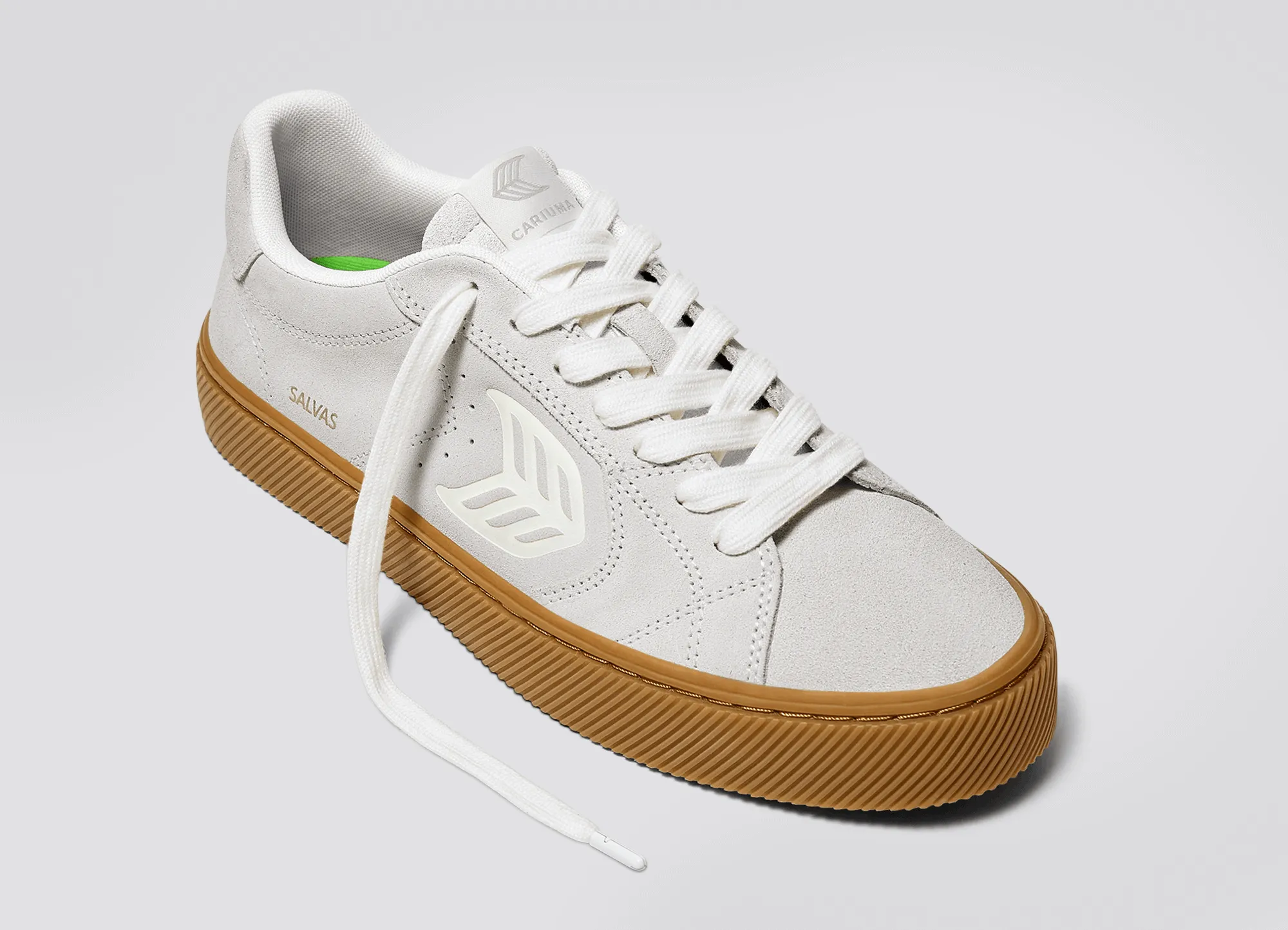 SALVAS Gum Smoke White Suede Off-White Logo Sneaker Women