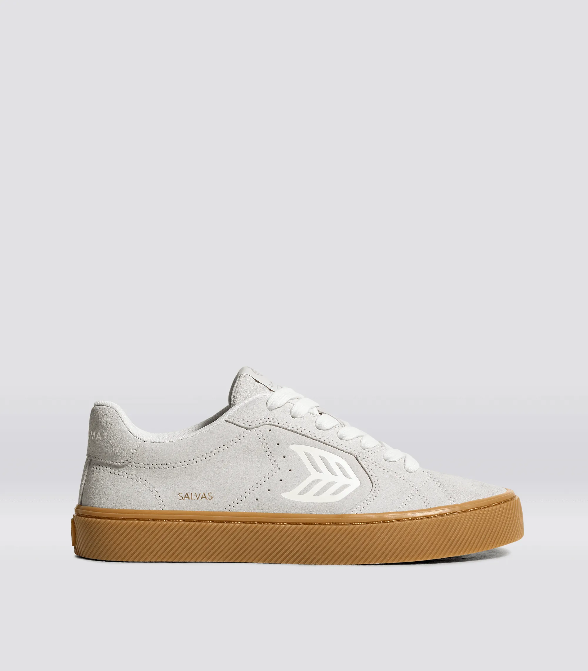 SALVAS Gum Smoke White Suede Off-White Logo Sneaker Women