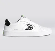 SALVAS White Leather Black Logo Sneaker Men