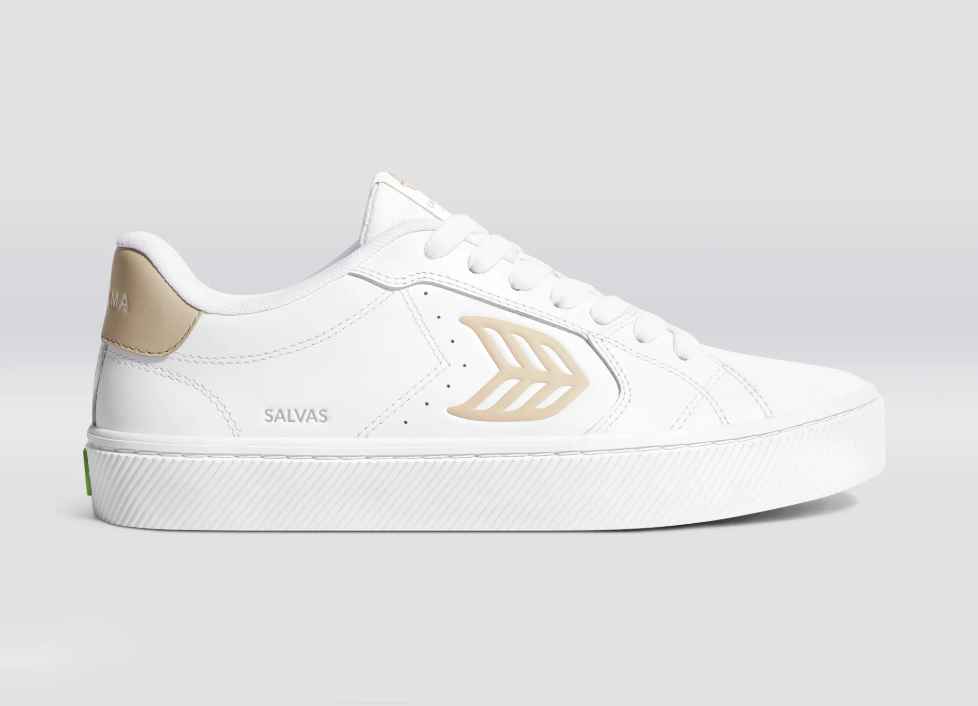 SALVAS White Leather Shifting Sand Logo Sneaker Women