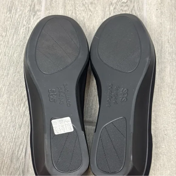 SAS Women's Bliss Slip On Size 11 W Low Wedge Loafer Flat Shoe Black Tripad