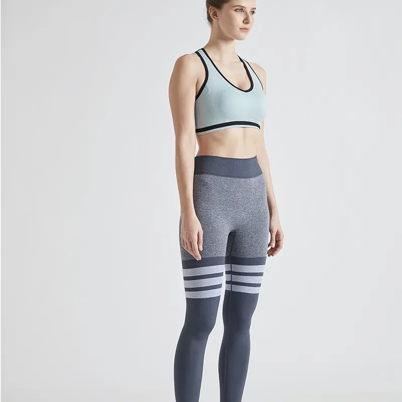 Sass Attack High-Waist Seamless Striped Leggings