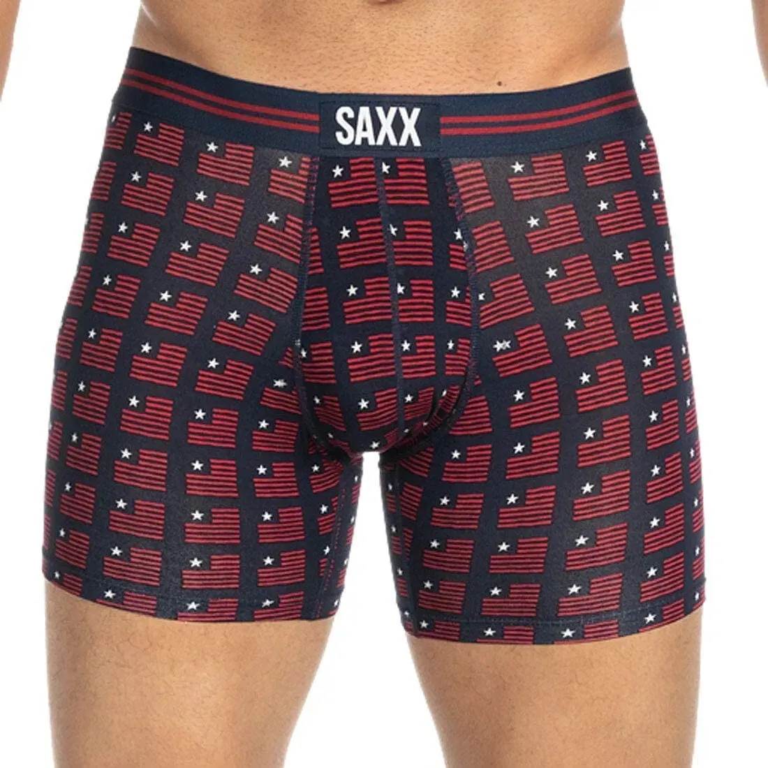SAXX Underwear Vibe Boxer Brief - Navy American Spirit, Size Small