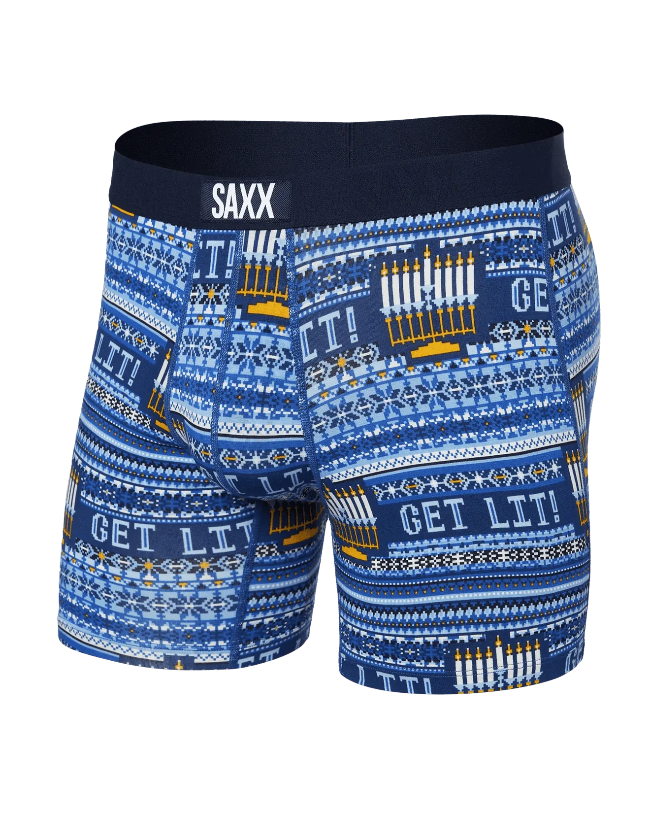 Saxx Vibe Boxers - Hannukah Sweater - Navy