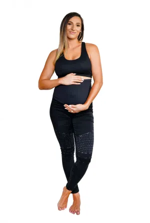 Shapewear Snugz moto denim maternity leggings - Black