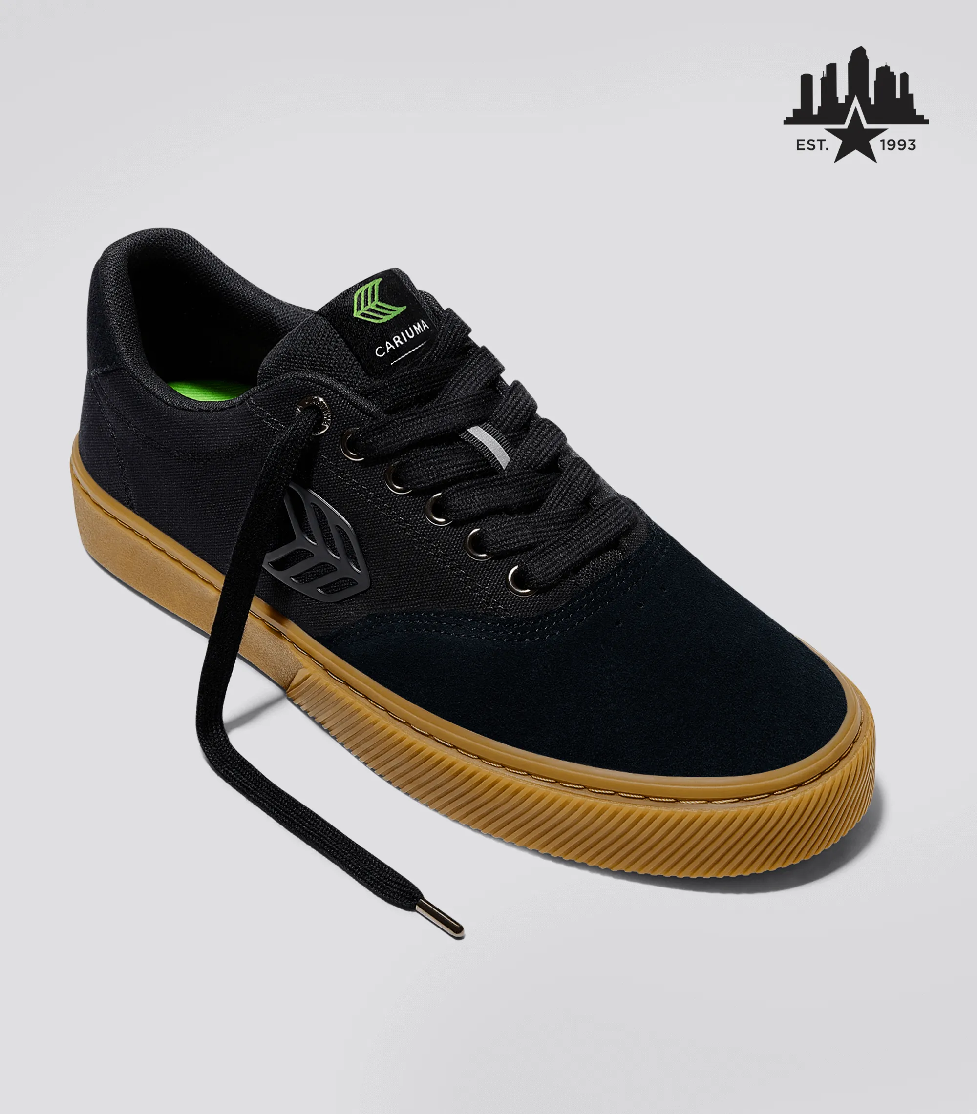 Skatepark of Tampa NAIOCA PRO Gum Black Suede and Canvas Black Logo Sneaker Women