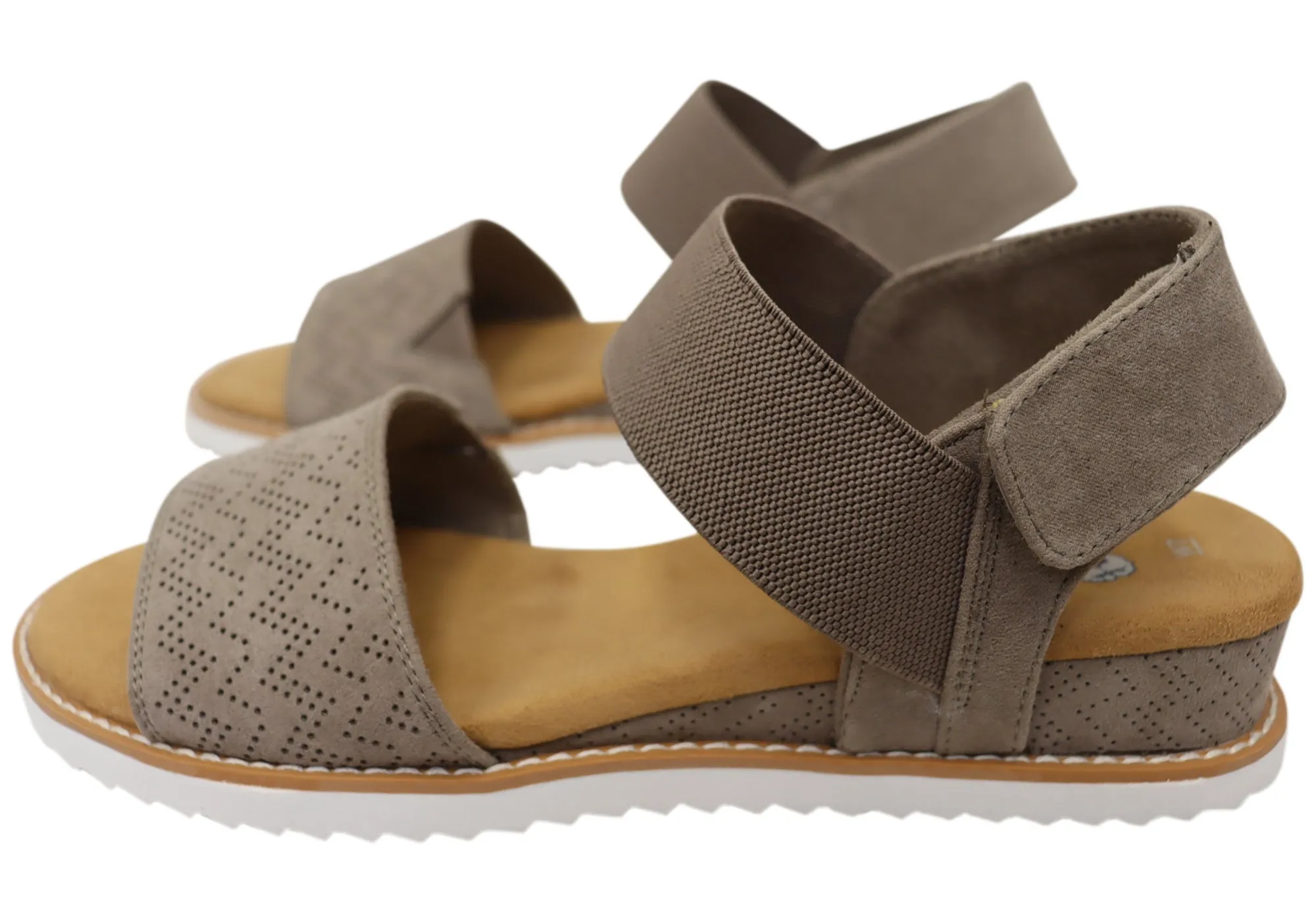 Skechers Womens Bobs Desert Kiss Memory Foam Footbed Sandals